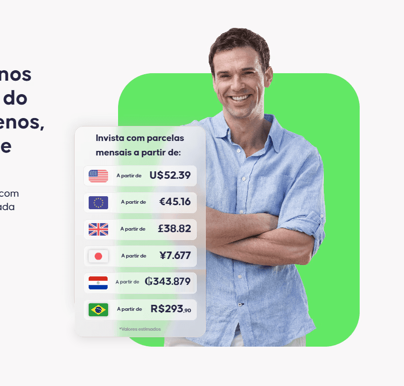 Investidor brasileiro no exterior acompanhando parcelas em moeda estrangeira