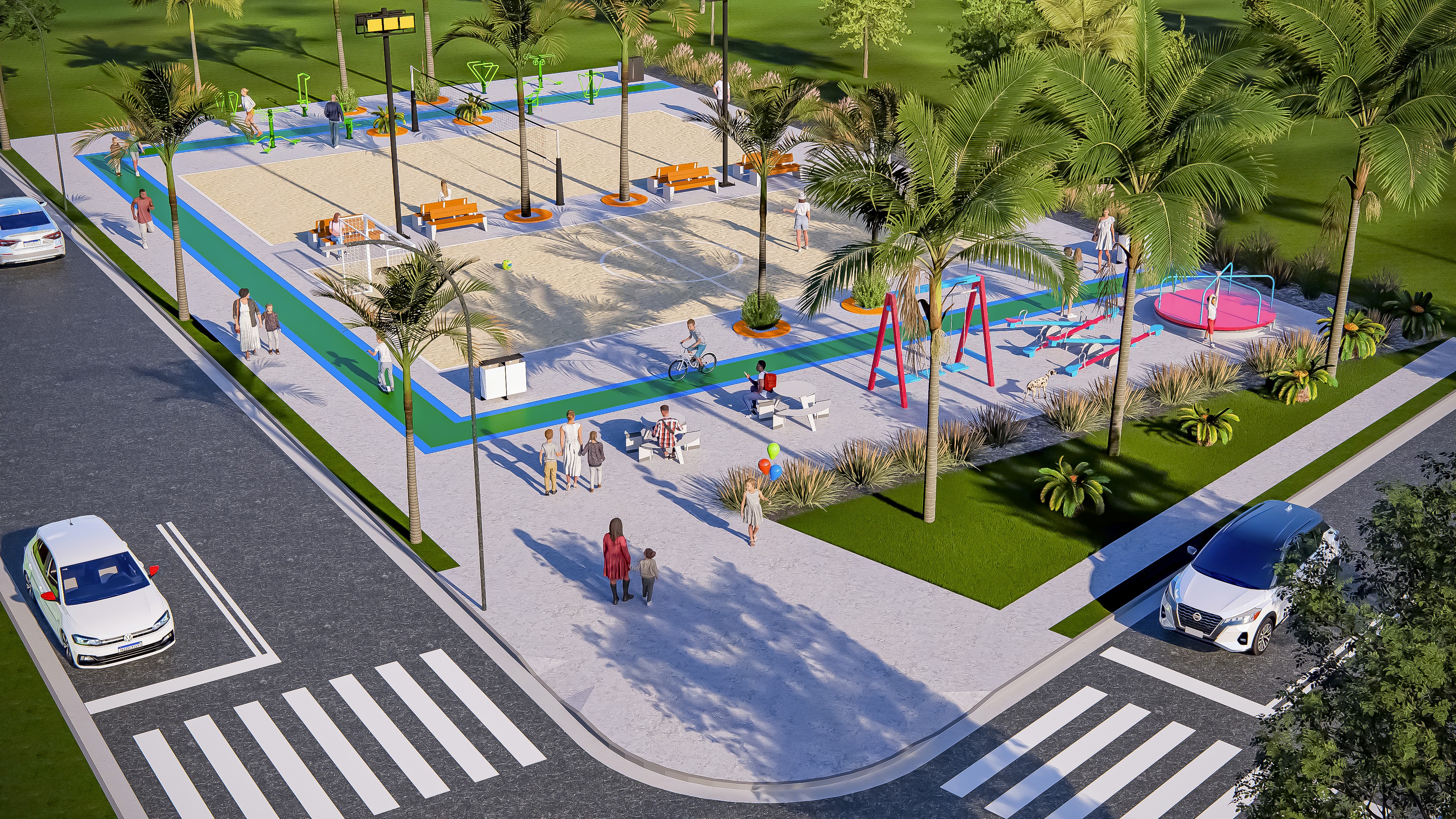 Rua urbanizada de empreendimento da Plan Loteamentos